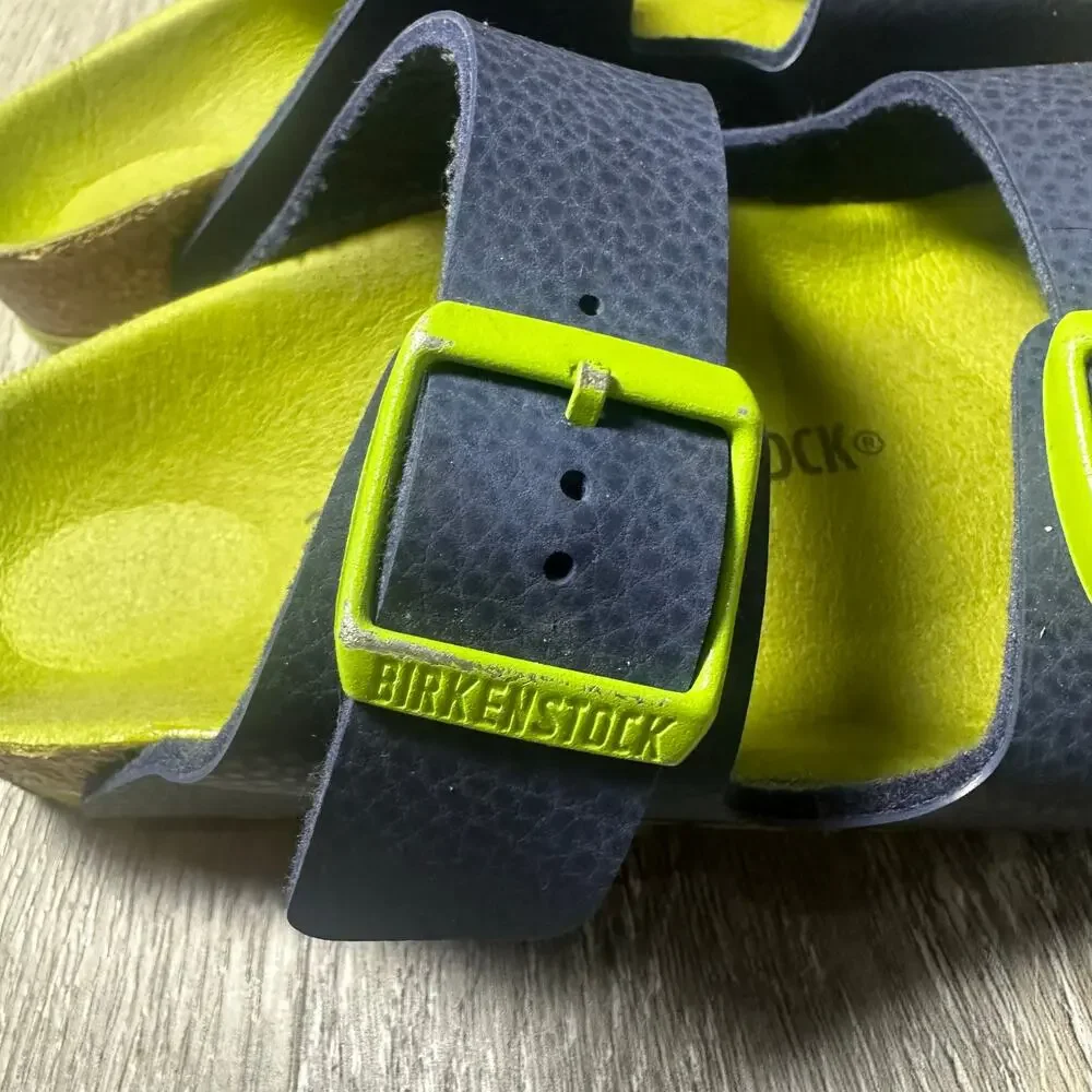 Birkenstock Kid Blue and Green Buckle Sandals